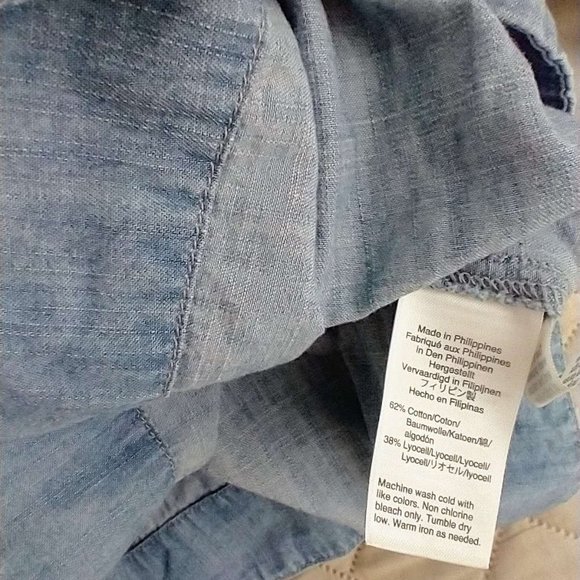 Madewell Chambray Peasant Top - Picture 4 of 4